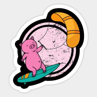 Pig at Kite Surfing Sticker